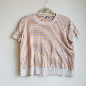 Madewell Terry Cloth Orange Stripe Summer top